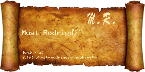 Must Rodrigó névjegykártya
